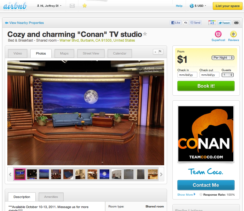 AirBnB Gets Major Press from Conan O’Brien