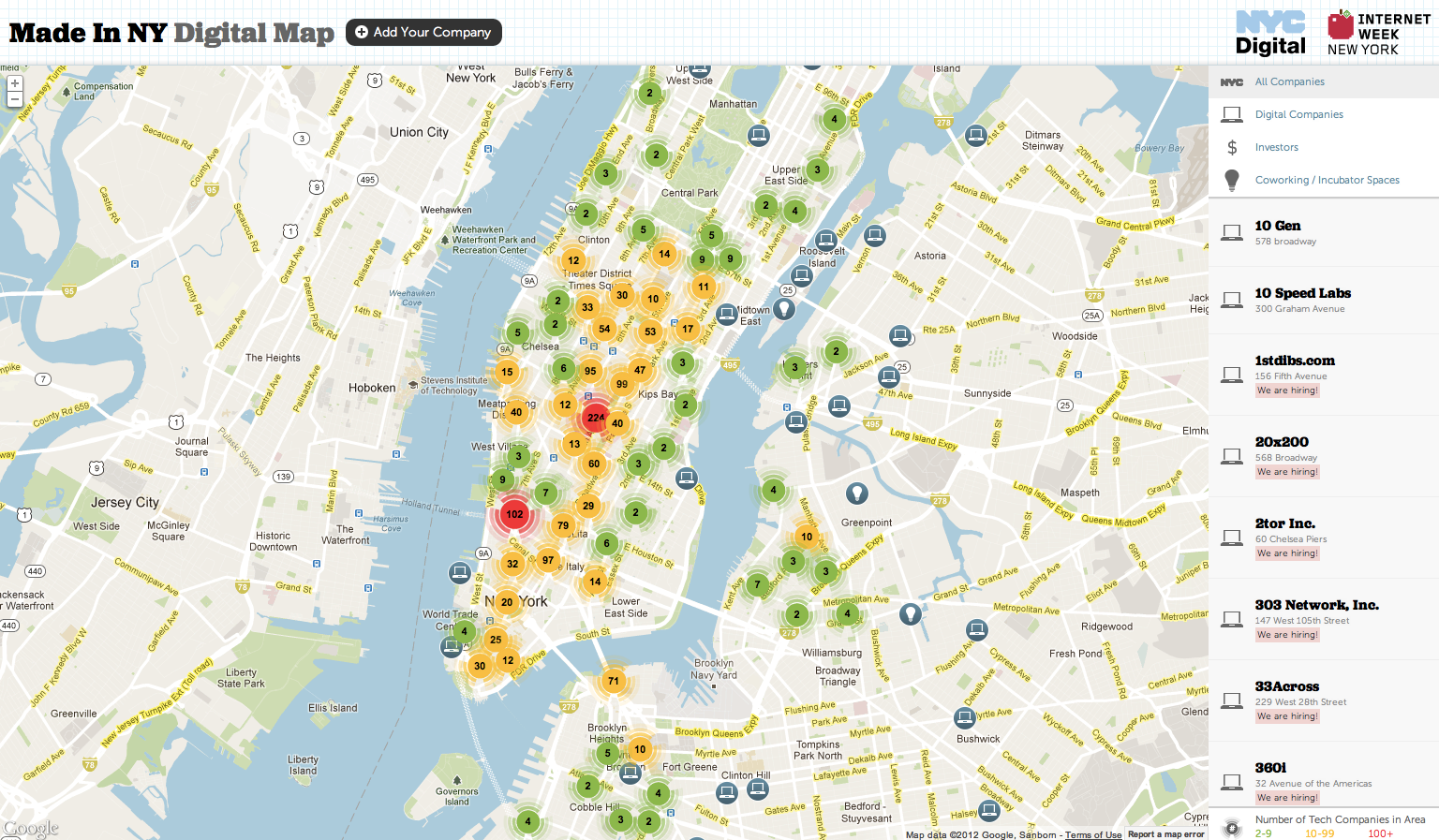 Good Timing: NYCs Made in New York Digital Map lets you see whos hiring in the tech field