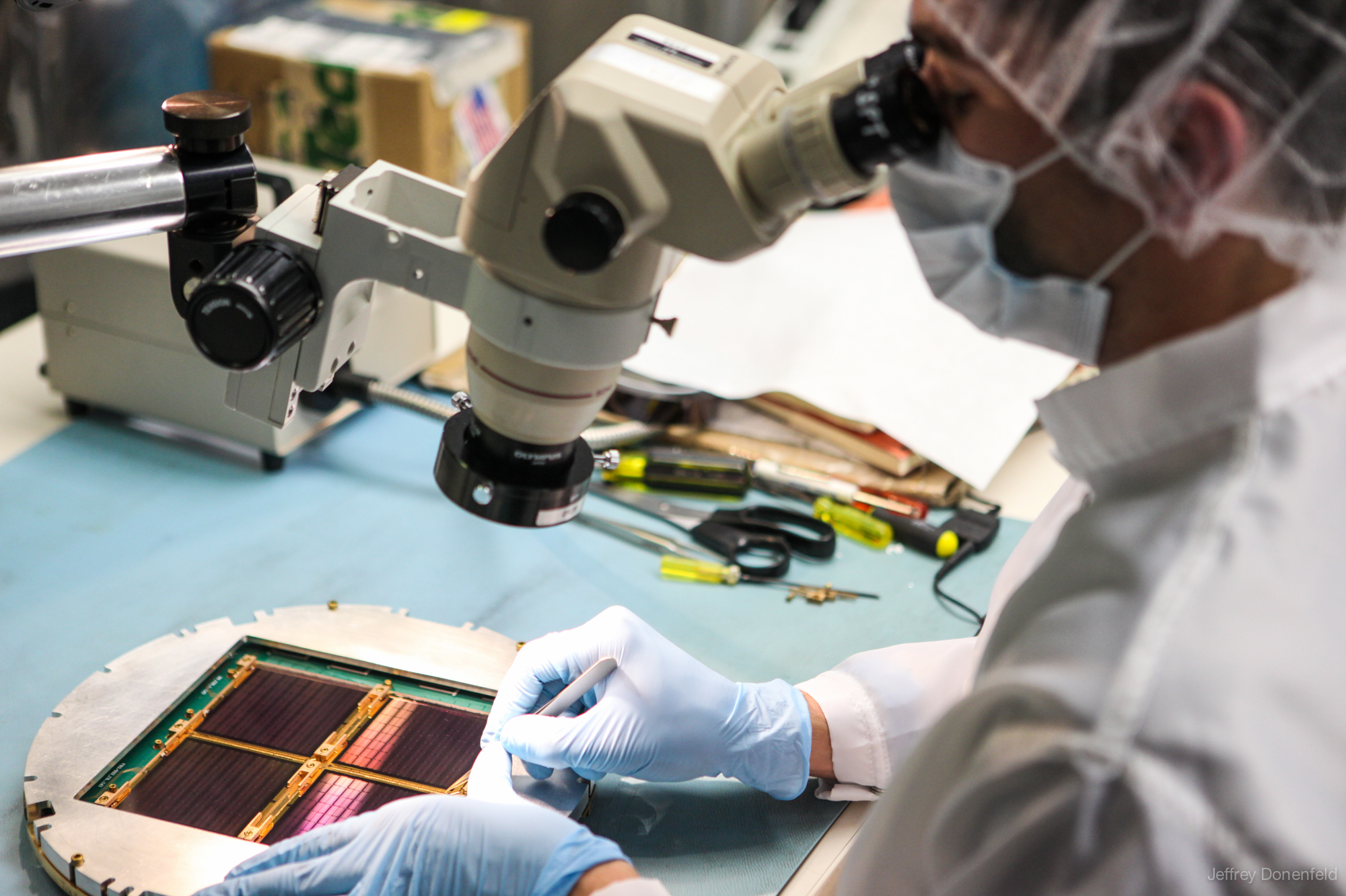 The sensor of a microwave telescope. Jeffrey Donenfeld