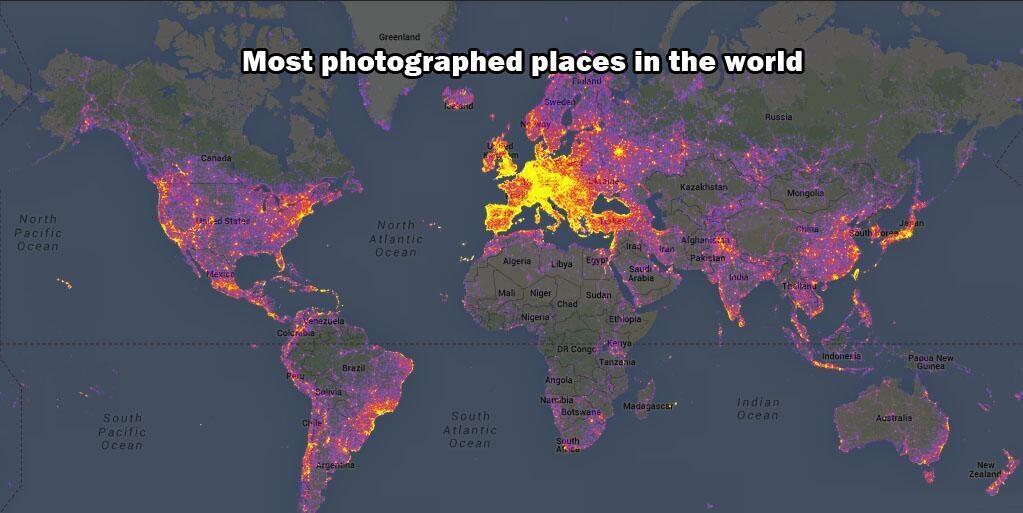 A Map Of The Most Photographed Places In The World. Let’s Go To The Least!