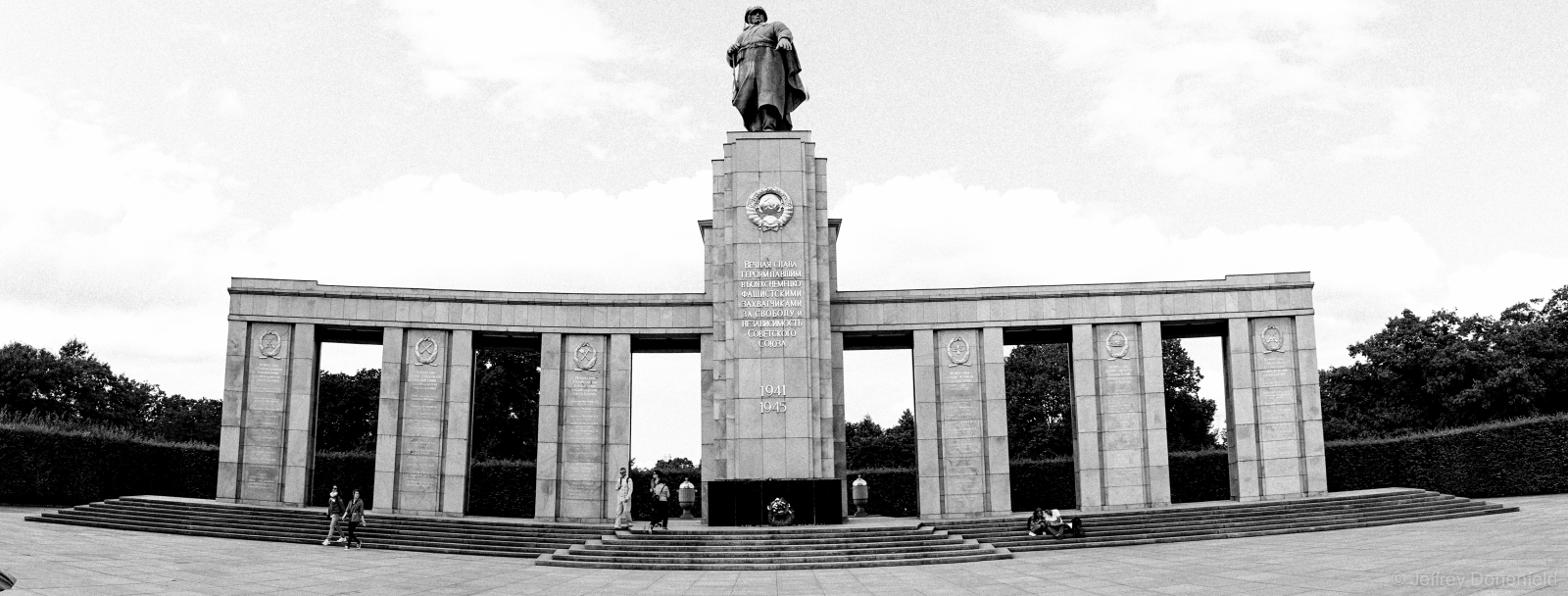 The Berlin Soviet War Memorial in Tiergarten. From Wikipedia: "The Soviet War Memorial (Tiergarten) is one of several war memorials in Berlin, capital city of Germany, erected by the Soviet Union to commemorate its war dead, particularly the 80,000 soldiers of the Soviet Armed Forces who died during the Battle of Berlin in April and May 1945. 