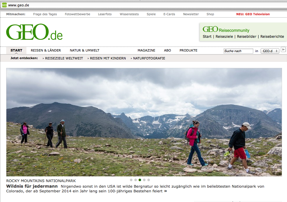 Shooting in Rocky Mountain National Park for Geo Magazine, Germany