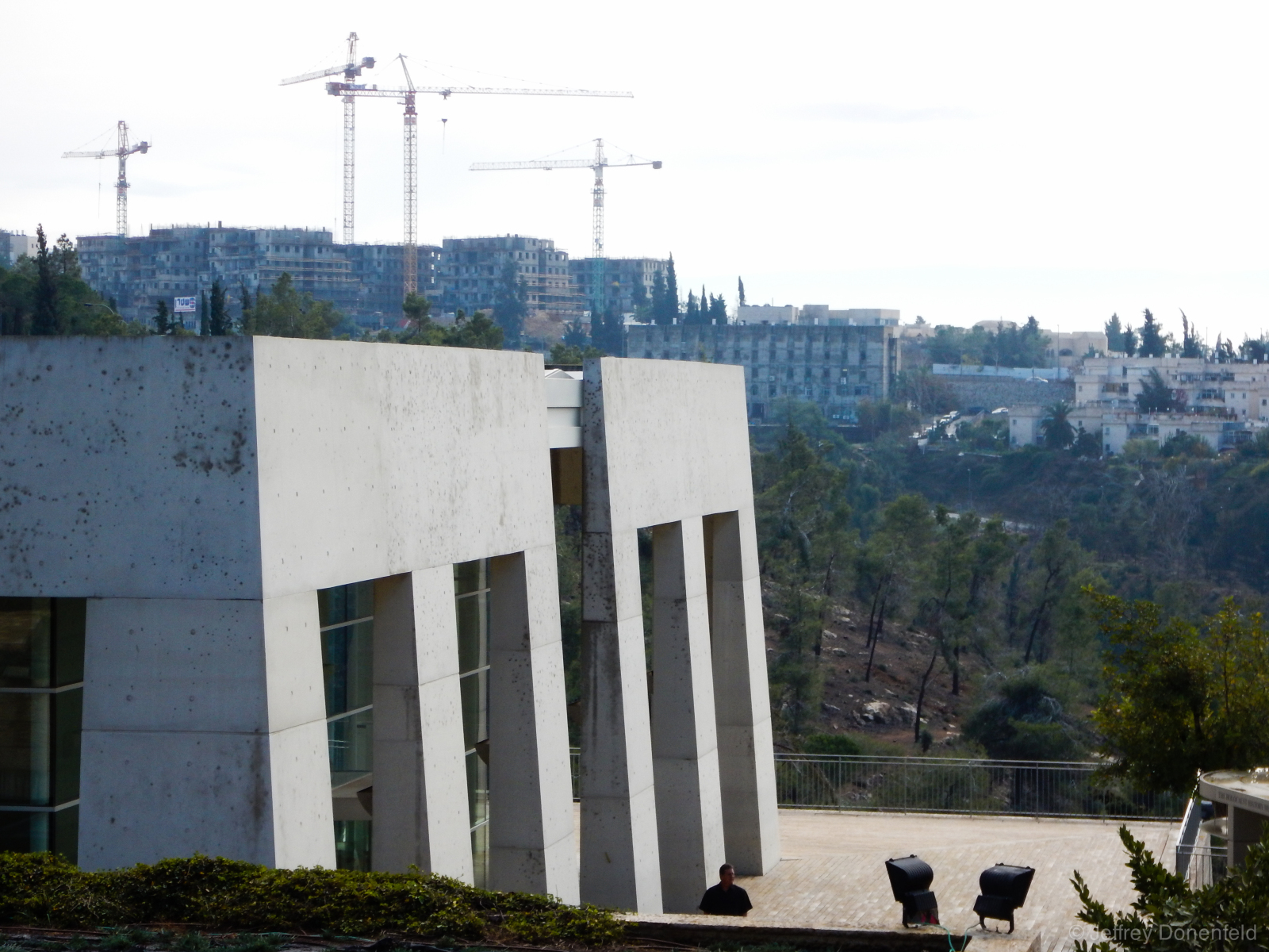 Construction looms closeby the holocaust memorial, Yad Vashem.