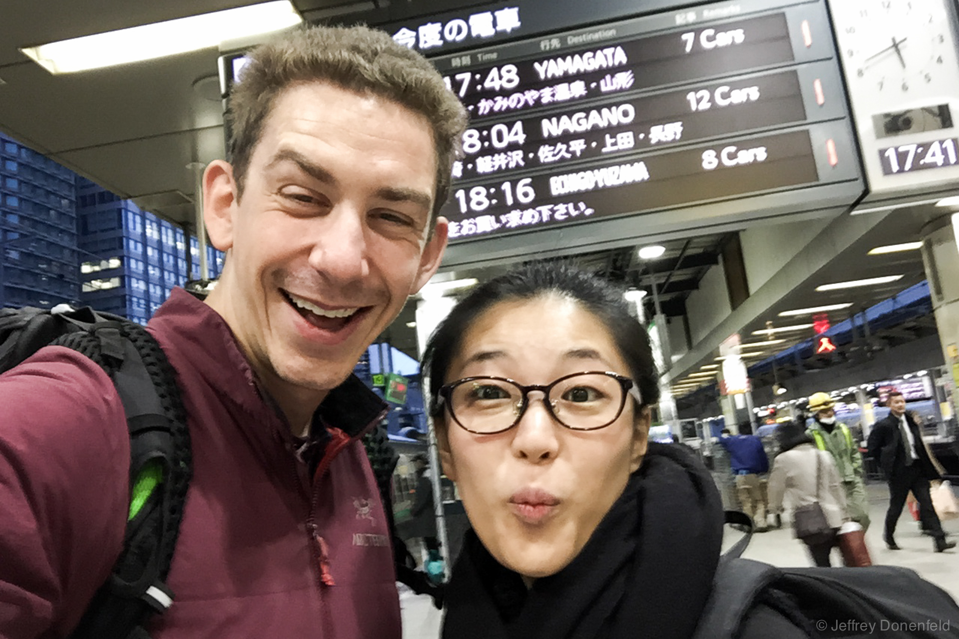 Saori and I were introduced by a mutual friend, and met up in Tokyo at the main Tokyo train station. To save on time, and have an awesome ride, we took a Shinkansen bullet train from Tokyo to Nagano - fast and comfortable!