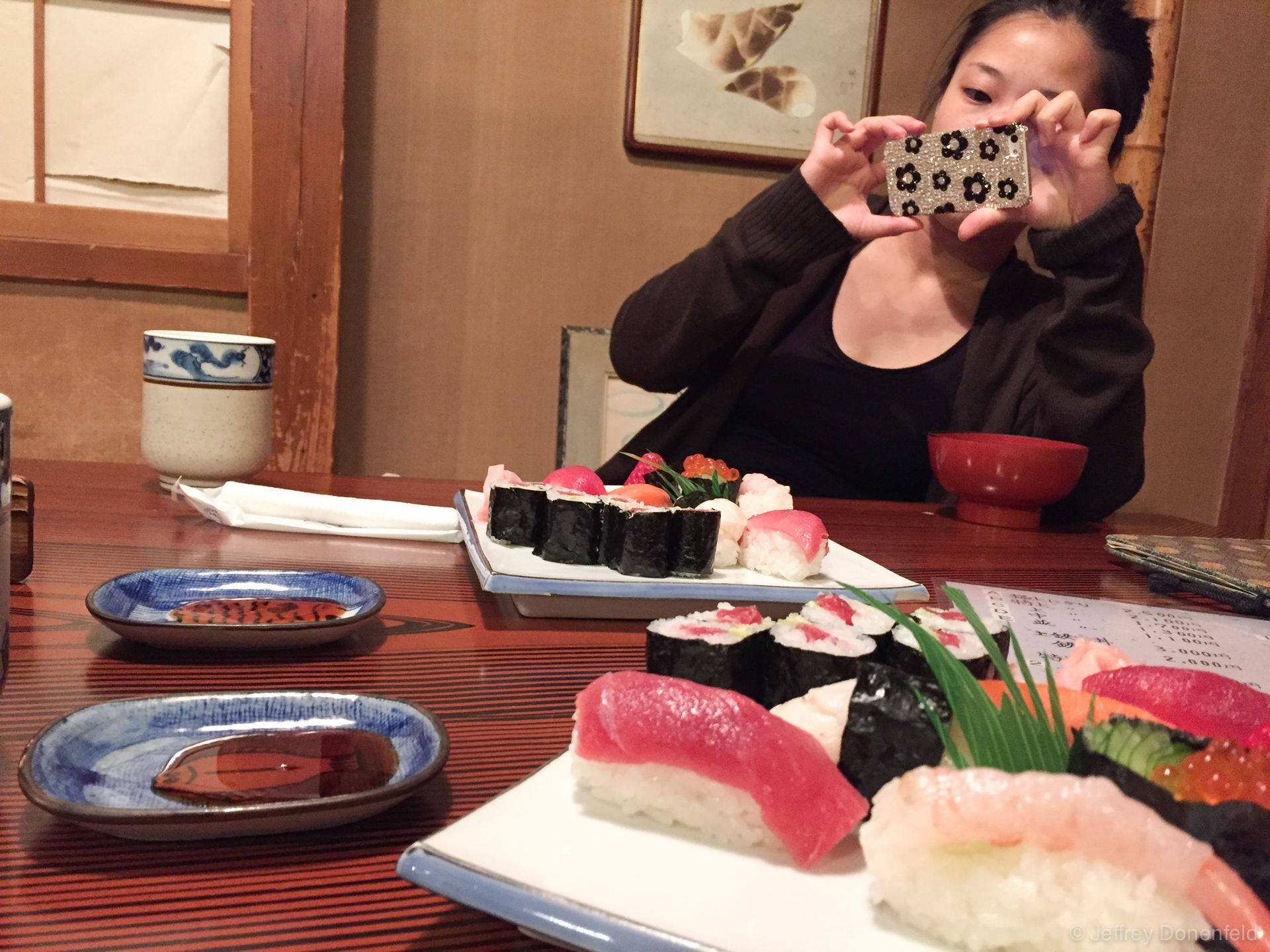 After a long day of snow monkeying and onsening, we of course needed a sushi dinner.